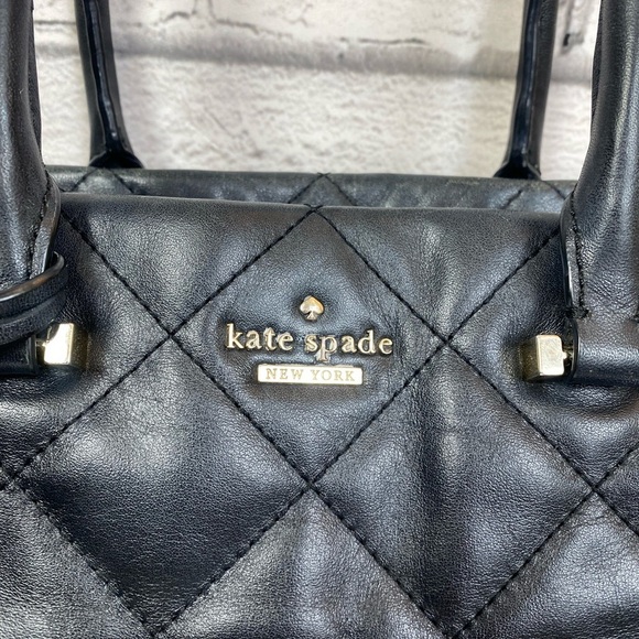 Kate Spade Black Leather Quilted Handbag Crossbody - Picture 3 of 14